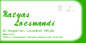 matyas locsmandi business card